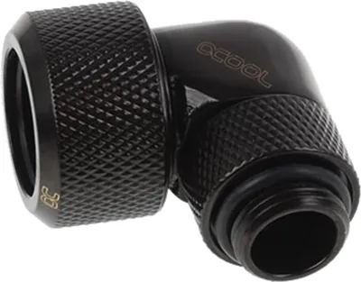 Produktbild von Eiszapfen 16mm HardTube Anschraubtülle 90° drehbar (schwarz, G1/4 für Acryl-Messingrohre - Deep Black)