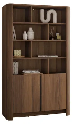 Produktbild von MIRJAN24 Regal Bari RG103, Regal mit zwei Drehtüren (Farbe: Nuss Warmia)