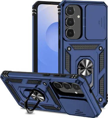 Produktbild von Samsung Galaxy S25 FE Hülle - Coverup Armor Ring Ständer Back Cover mit Kamera Schutz - Blau