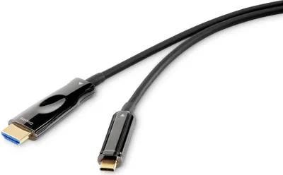 Produktbild von Renkforce USB-C® / HDMI Adapterkabel USB-C® Stecker, HDMI-A Stecker 10.00 m Schwarz RF-4532668 USB-C®-Displaykabel