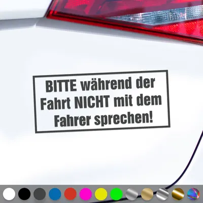 Produktbild von PantherPixel Fahrer Aufkleber Während Der Fahrt Nicht Sprechen Sticker Auto Geschenkidee Farbe Dunkelgrau