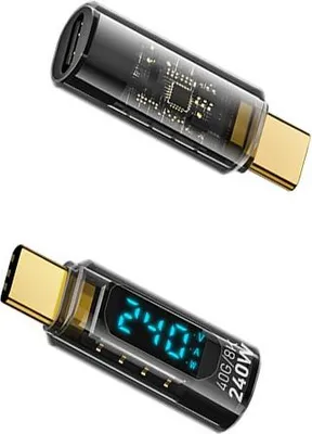 Obrázek produktu pro INF 2ks 240W USB-C samice na USB-C samec adaptér s displejem, černý