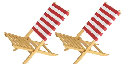 Produktbild von Klappstuhl Strandstuhl Anglerstuhl Gartenstuhl Stuhl zum Zusammenstecken rot-weißem Bezug V-10-353Doppelpack