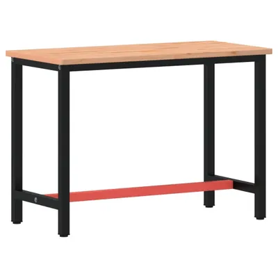 Image de vidaXL Établi 115x55x81,5 cm bois massif hêtre et métal