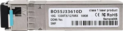Produktbild von BlueOptics SFP-P-5ADH-BO, Faseroptik, 10000 Mbit/s, SFP+, LC, BX-D, 10000 m