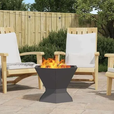 Produktbild von Feuerstelle Schwarz 50 x 50 x 40 cm Stahl für Garten, Terrasse, Außende LH69858