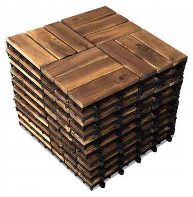 Zdjęcie produktu dla 10 szt. płytki drewniane akacja podest tarasowy płytka na balkon 30x30cm PNT1