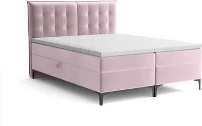 Produktbild von Emoebel24 Boxspringbett mit Topper und 2 Bettkasten, Polsterbett, Doppelbett 140x200 cm Enjoy Rosa