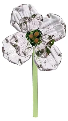 Produktbild von Handgefertigte Glasblumendekoration mit Stiel, mundgeblasene Mini-Blumenfigur, Tischvase, Dekoration für Wohnzimmer, Büro oder Zuhause