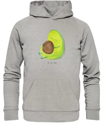 Produktbild von Mr. & Mrs. Panda Kuschelhoodie Avocado Pfeifen Größe L - Heather Grey - Geschenk, Kapuzenpulli, Pullover, Rund, Ernährung, Sweatshirt, Diät, Pulli, Hoodie, Abnehmen