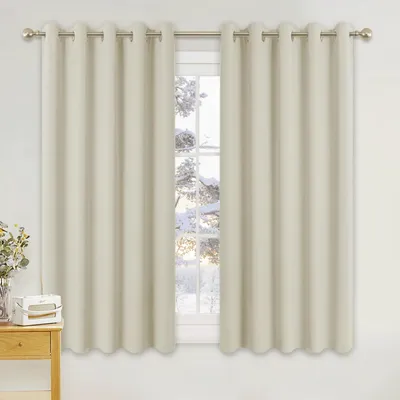 Immagine prodotto di Tende, set da 2, con isolamento termico e oscuramento, dimensioni 137 x 167 cm, colore beige chiaro