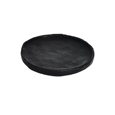 Productafbeelding van Tablett FORLEYET, aluminium, zwart, hoogte: 1 cm, diameter: 8,5 cm, handgemaakt