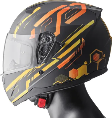 Produktbild von GMS Integralhelm Hexago Graphic matt-gelb-orange S