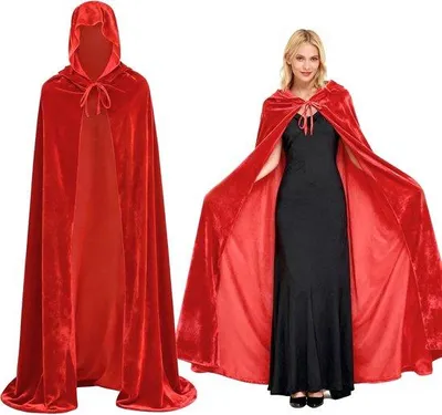Productafbeelding van Rode Cape met Kap - Kids Halloween Kostuum - Fluweel - Perfect voor Carnaval en Feestjes