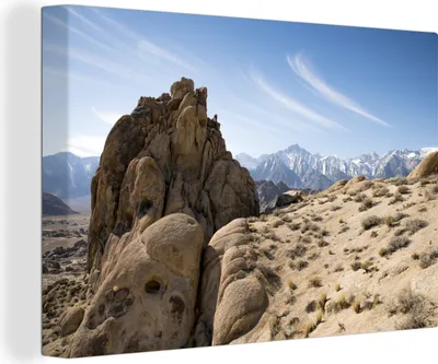 Obrázek produktu pro OneMillionCanvasses® - Obraz na plátně - 140x90 cm, Skalní formace v poušti Ameriky, Nástěnná umělecká dekorace - Fotografie na plátně - Obraz na dřevěném rámu