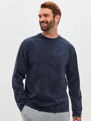 Produktbild von Langarmshirt Herren - Größe M - Vintage Stonewash - 100% Baumwolle - Bequem und stylisch