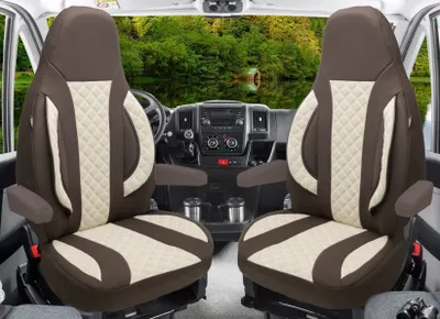 Produktbild von Schonbezüge für Wohnmobil 2er Set in Braun/Beige WPL411