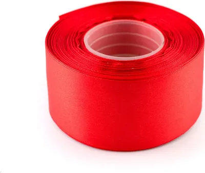 Produktbild von Satinband 50mm x 32m Rolle, Farbe:055 rot