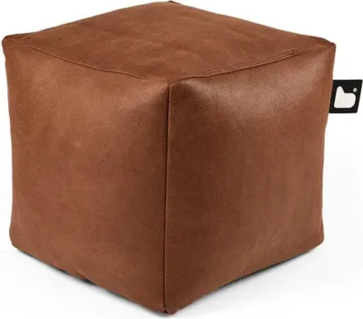 Produktbild von Extreme Lounging - b-box luxury - quadratischer Fußhocker - indoor - komfortable Lederoptik - 40x40cm - Kastanie