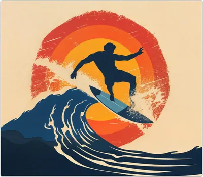 Produktbild von Spritzschutz Herdabdeckplatte Schneidebrett aus Glas Surferwelle 1-Teilig (60x52cm)