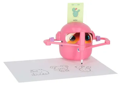 Produktbild von Interaktiver Zeichenroboter, 100 Karten, 2 Stifte, Rosa