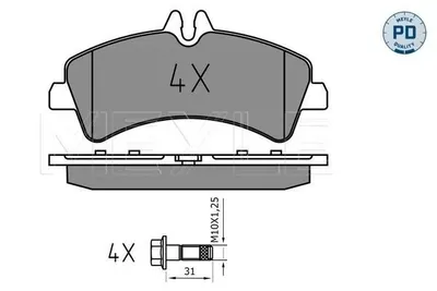 Produktbild von MEYLE 025 292 1720/PD Bremsbeläge Hinten für VW CRAFTER 30-50 Kasten (2E) CRAFTER 30-50 Pritsche/Fahrgestell (2F) passend für MERCEDES-BENZ