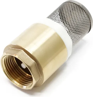 Produktbild von Messing Fußventil mit Rückschlagventil und Edelstahlkorb Saugkorb für Saugschlauch DN25 (1") 33,7mm