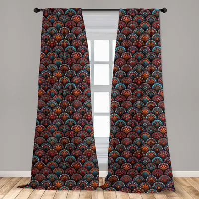 Immagine prodotto di Abakuhaus, tende per finestre, motivi floreali geometrici, set da 2 pannelli, 150 x 245 cm