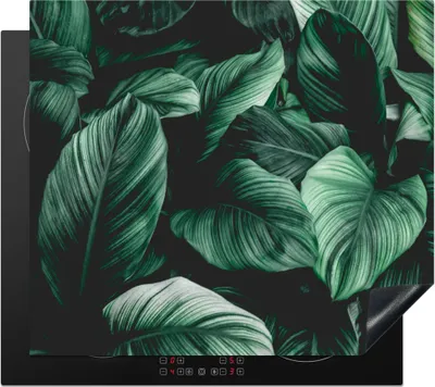 Produktbild von KitchenYeah© Herdabdeckplatte Dschungel - Blätter - Tropisch - Pflanzen - Natur , 59x51cm, Küche Deko, Glaskeramikkochfeld Herdabdeckung, Abdeckplatte fùr Kochfeld