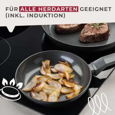 Produktbild von Fackelmann Pfanne 20cm Statement Keramik beschichtete Pfanne - Recyceltes Aluminium mit Antihaft-Beschichtung, Wabenbodenstruktur Für alle Herdarten inklusive Induktion, -frei