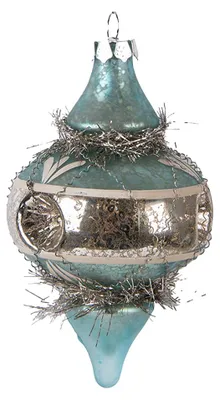 Produktbild von Clayre & Eef Weihnachtskugel Ø 7x13 cm Blau Glas