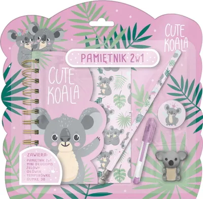 Produktbild von Pamiętnik z kłódką 2w1 + przybory Koala 10