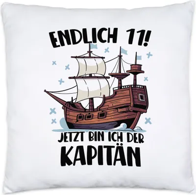Produktbild von Geburtstag 11 Jahre Kissen inkl. Füllung 11 Jahre 11. Geburtstag Pirat Piraten Motto