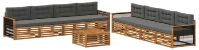 Produktbild von vidaXL Outdoor-Sofagarnitur 9 stk. Natur und Anthrazit