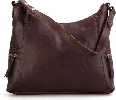 Image de SPIKES & SPARROW Cuir sac à épaule bandoulière sac à épaule Bronco Shoulderbag Dark Brown marron foncé