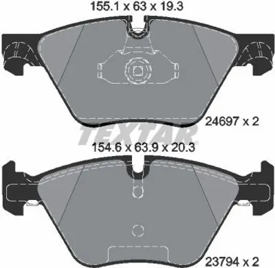 Obrázek produktu pro Přední brzdové destičky Textar pro BMW 5 + Touring F10 F11 F18 518-528 + d xDrive