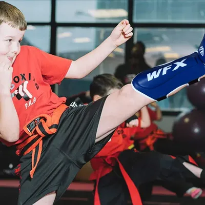 Produktbild von Schienbeinschoner für Kinder, MMA, blau, für Kickboxen