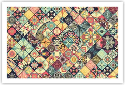 Produktbild von Poster - Poster ohne Rahmen - Blumen Mosaik - 91,5x61 cm - Wand Bild - Wanddeko - Wandbilder - Kunstposter - Wandposter - Bilder - Kunstdruck - Wanddekoration - Wandbild - P2XAA91x61-3815