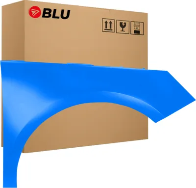 Immagine prodotto di BLU Parafango compatibile con Audi A1 8X LV5C Destra Blau TurboBlau | 2000-2003 | Anteriore | Verniciato | Pronto per il montaggio | Acciaio