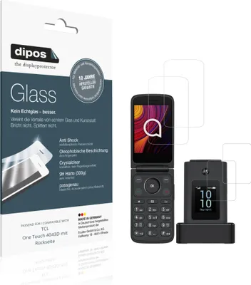 Image de 2x Protection ecrán pour TCL One Touch 4043D mit Rückseite Verre souple Film Protecteur 9H dipos