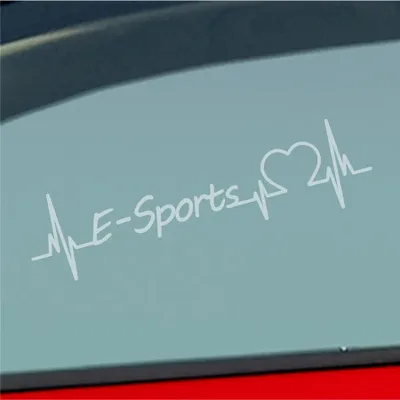 Produktbild von Auto Aufkleber E-Sports Herzschlag Gaming Zocken Playing Sport Liebe 19x5 cm Milchglas Sticker Heckscheibenaufkleber