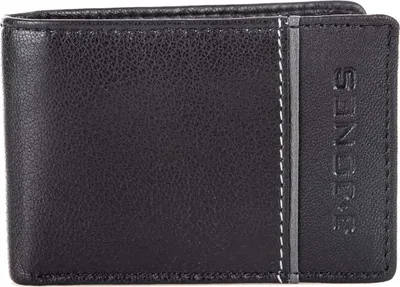 Produktbild von J Jones Klein Echtes Leder Herren Geldbörse Portemonnaie Brieftasche mit RFID-Schutz Schwarz mit Grau