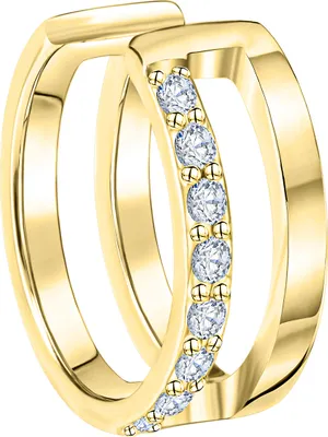 Produktbild von V Ohrklemme 925/- Sterling Silber 1,0cm gelb Zirkonia weiß 271220148V