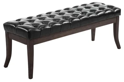 Produktbild von CLP Sitzbank Ramses Kunstleder antik-dunkel mit hochwertiger Polsterung schwarz Größe 120 cm