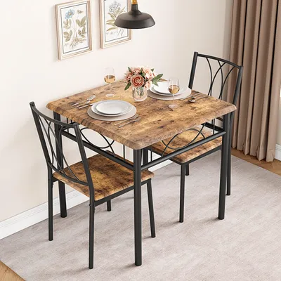 Image de Ensemble de table et chaises - Ensemble de table de cuisine - Coin repas - Groupe de sièges - Table avec chaises - Design compact