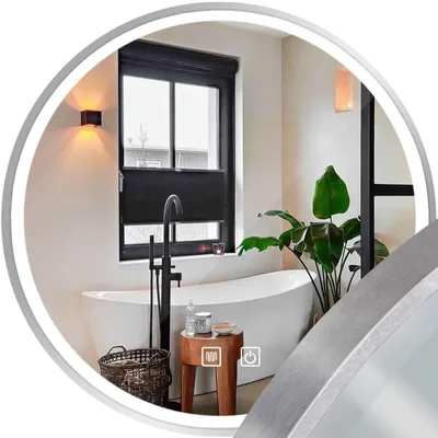 Immagine prodotto di Specchio Rea Mmj 90Cm Led Acciaio Spazzolato