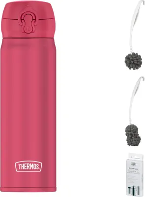 Immagine prodotto di THERMOS ULTRALIGHT BOTTLE 0,50 l Trinkflasche deep pink mat – Vorteilsset mit Reinigungsbürste CLEAN FIX 30 cm | HAN 4035244050 | EAN 4002458520891