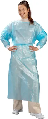 Produktbild von 100 Medi-Inn PP-Laborkittel - teilbeschichtet - blau - 140x160 cm - Schutzkittel