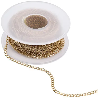 Korfketting 10 m, 304 Edelstahl, 18K Gold vergoldet, DIY-Schmuck
