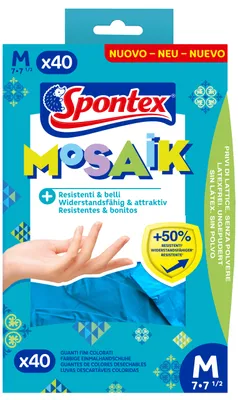 Produktbild von Spontex Einmalhandschuhe Mosaik 40er Pack Gr. 7